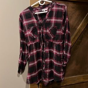 Plaid baby doll top